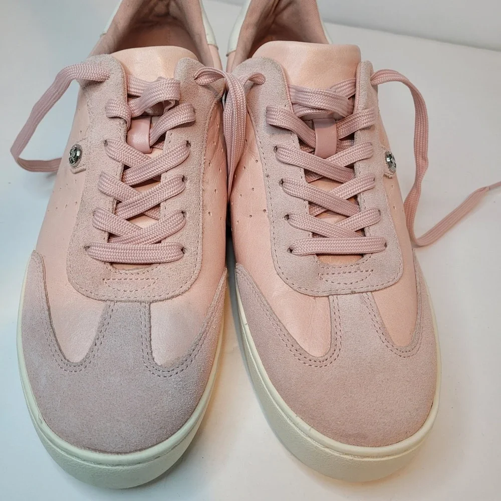 Michael Kors Scotty Leather Pink Sneaker Lace Up‎ Casual Shoes Women's Size 8